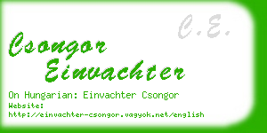 csongor einvachter business card